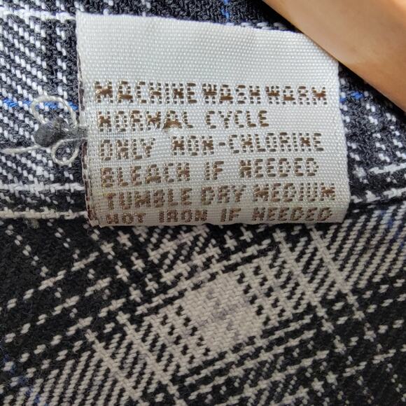 Levis Button Up Heavyweight Shirt Mens L Black White Plaid Rugged Workwear Ranch - Picture 6 of 10